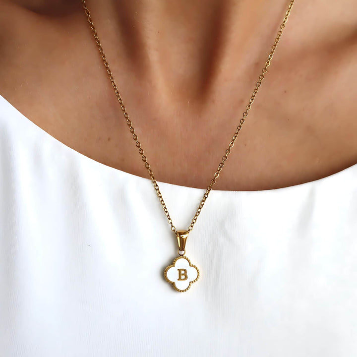 Personalized Clover Initial Necklace