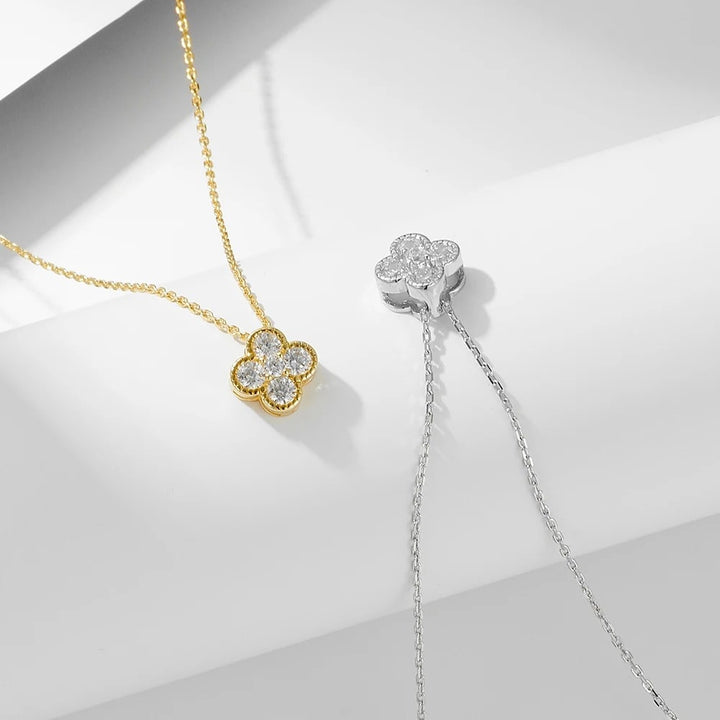 Four Leaf Clover Crystal Pendant Necklace