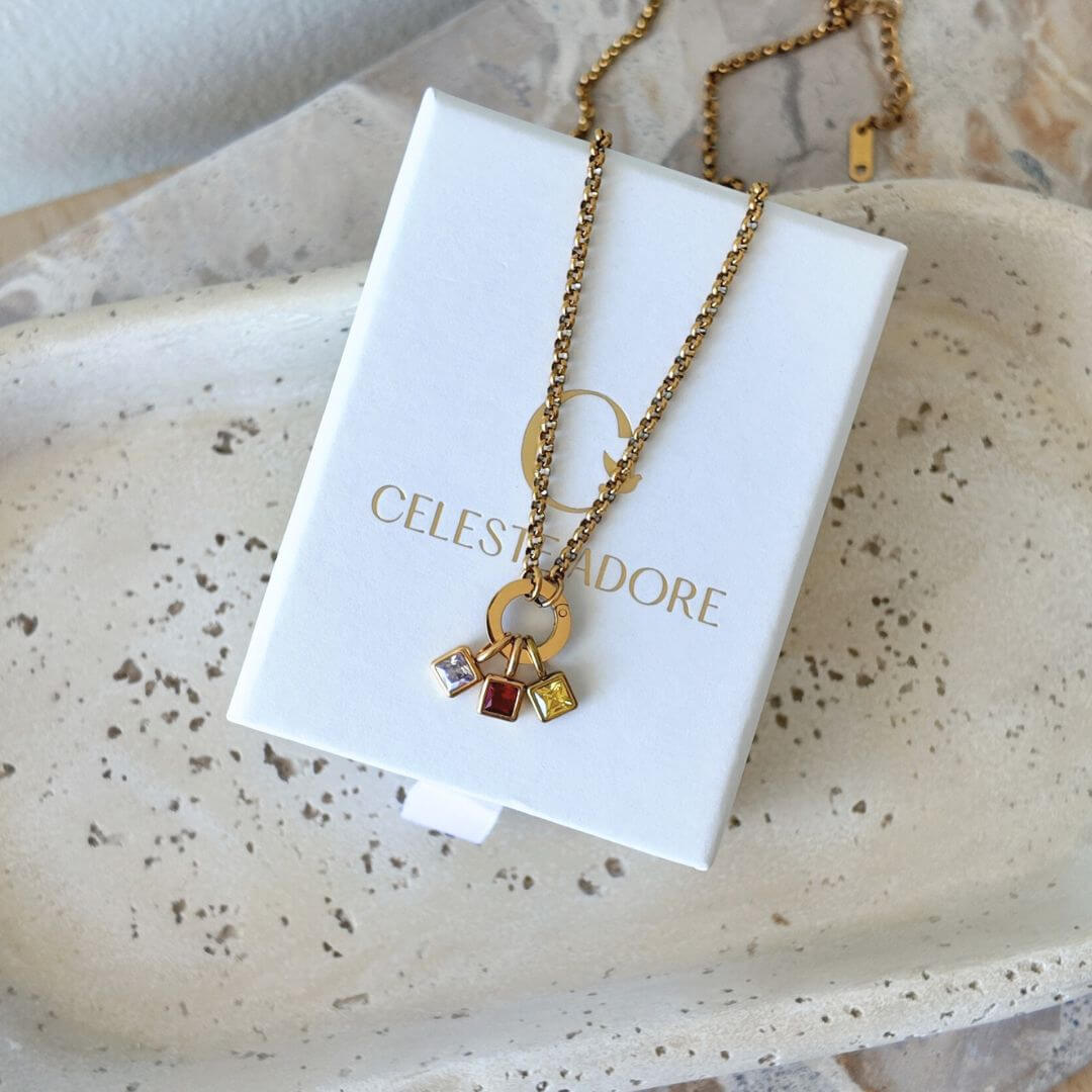 Personalised Aria Birthstone Necklace