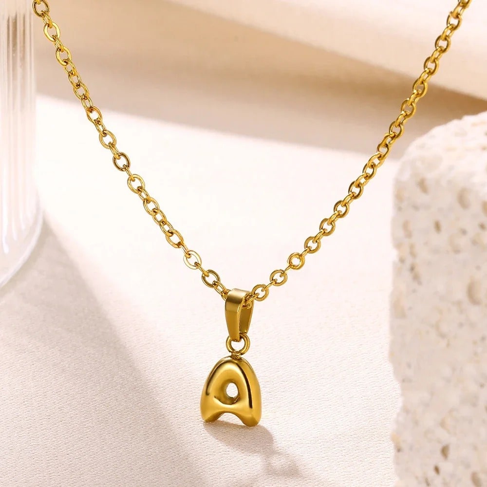 Personalized Brynn Bubble Initial Necklace