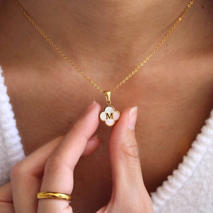 Personalized Clover Initial Necklace