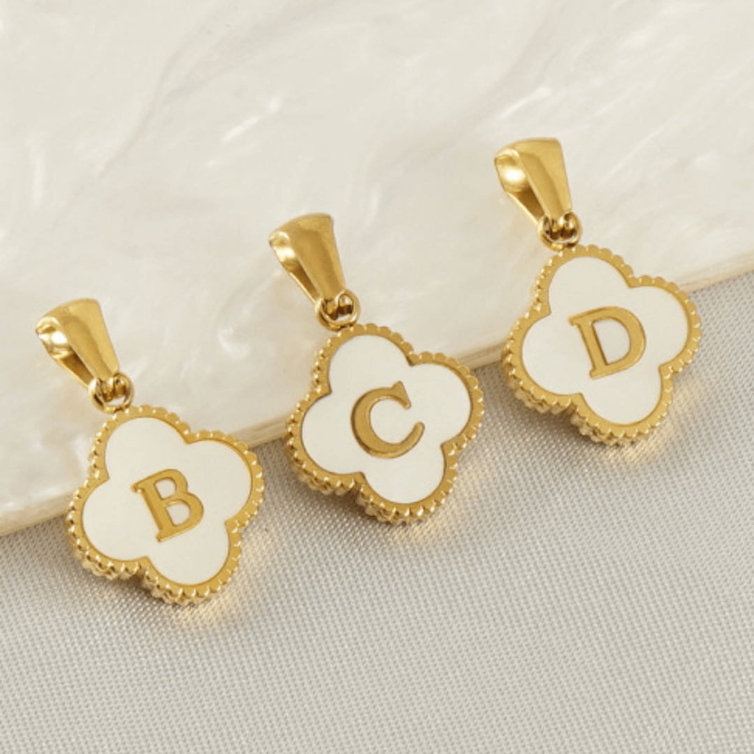 Personalized Clover Initial Pendant