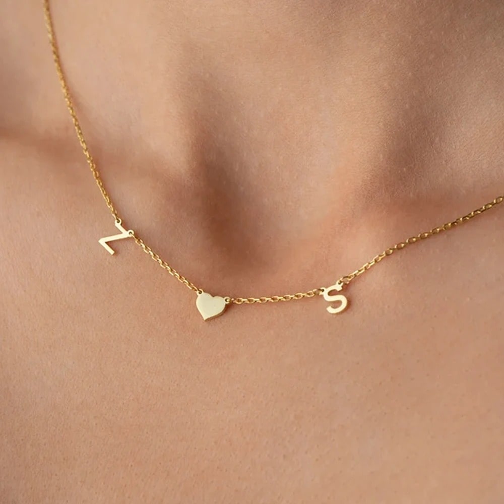 Personalized Heidi Heart Initial Necklace