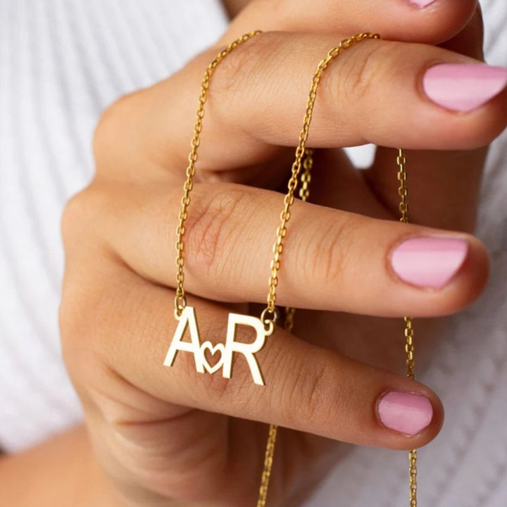 Personalized Kara Heart Initial Necklace