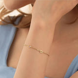 Personalized Soraya Birthstone Initial Bracelet