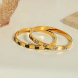 Piper Gemstone Solid Bangle
