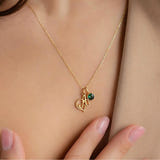 Personalized Eva Birthstone Initial Necklace