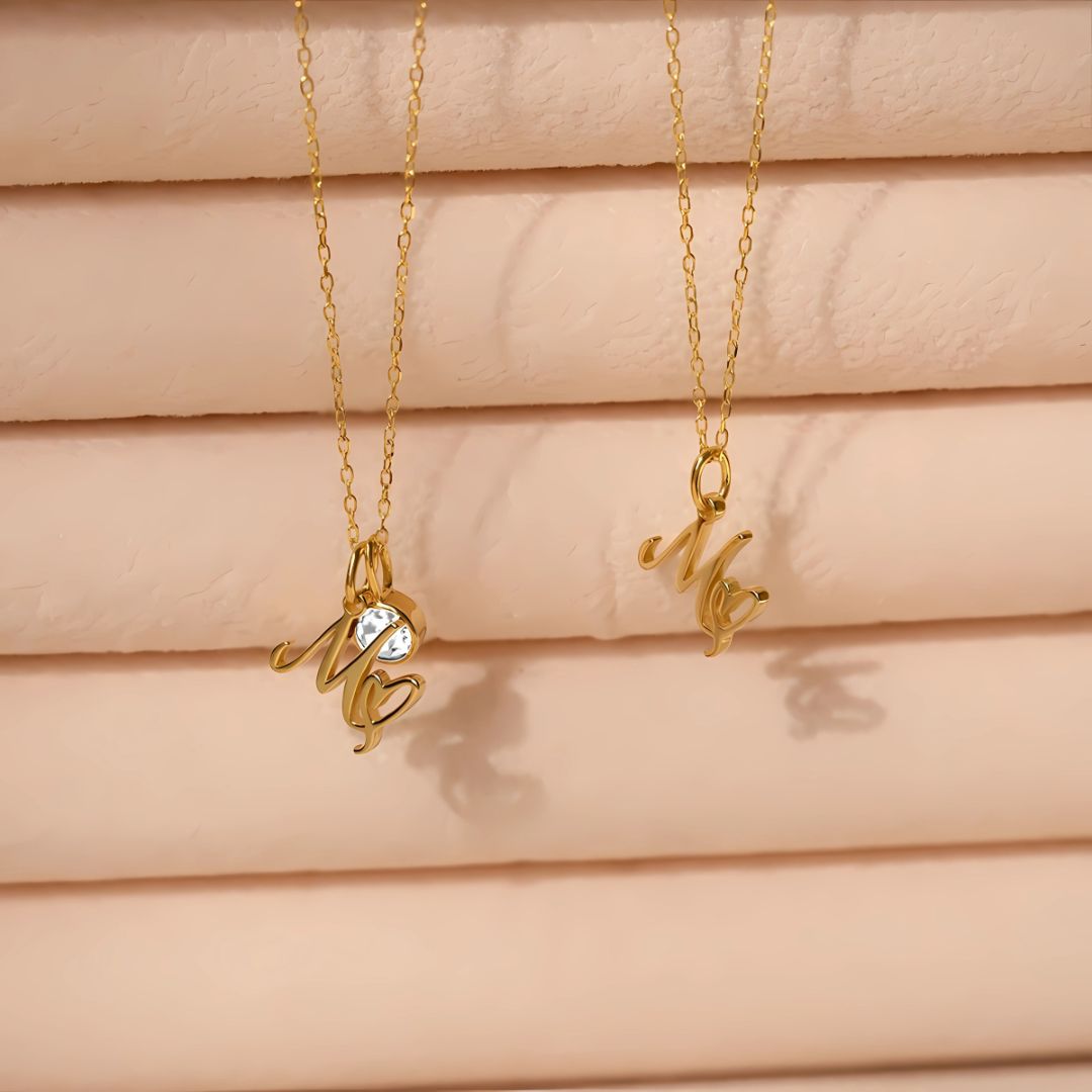 Personalized Eva Crystal Initial Necklace