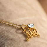 Personalized Eva Crystal Initial Necklace