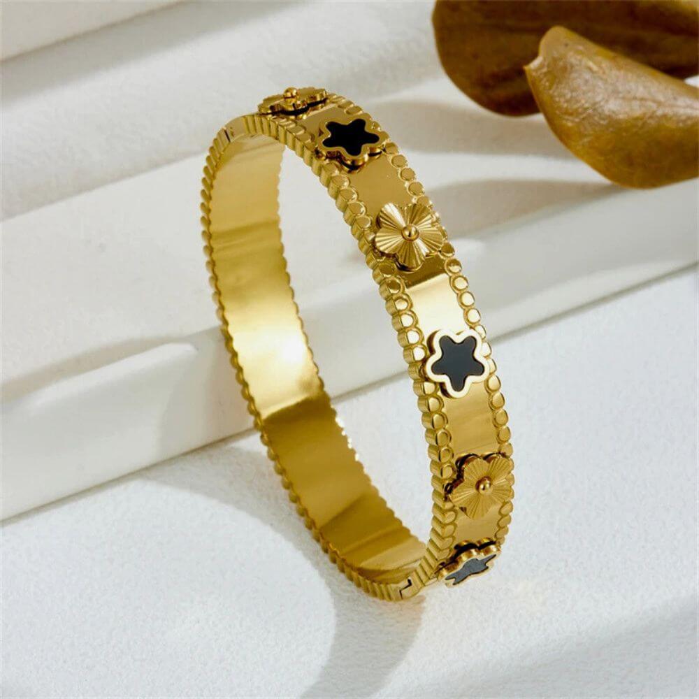 Bella Five Clover Colour Solid Bangle