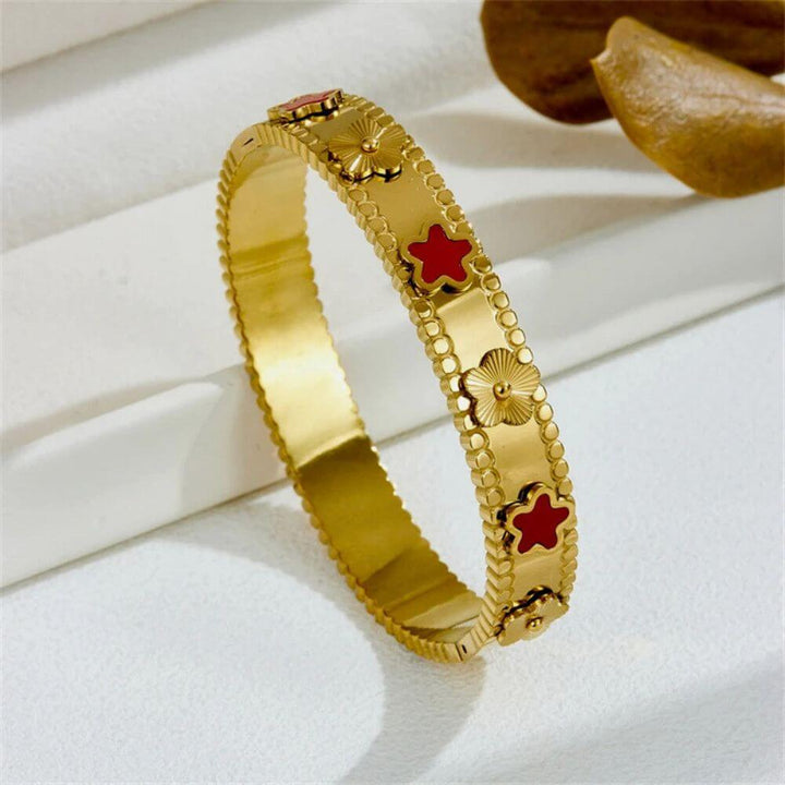 Bella Five Clover Colour Solid Bangle