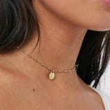 Personalized Lunar Initial Disc Necklace