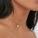 Personalized Lunar Initial Disc Necklace