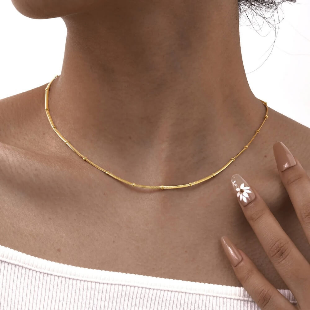 Serinna Snake Chain Bead Necklace