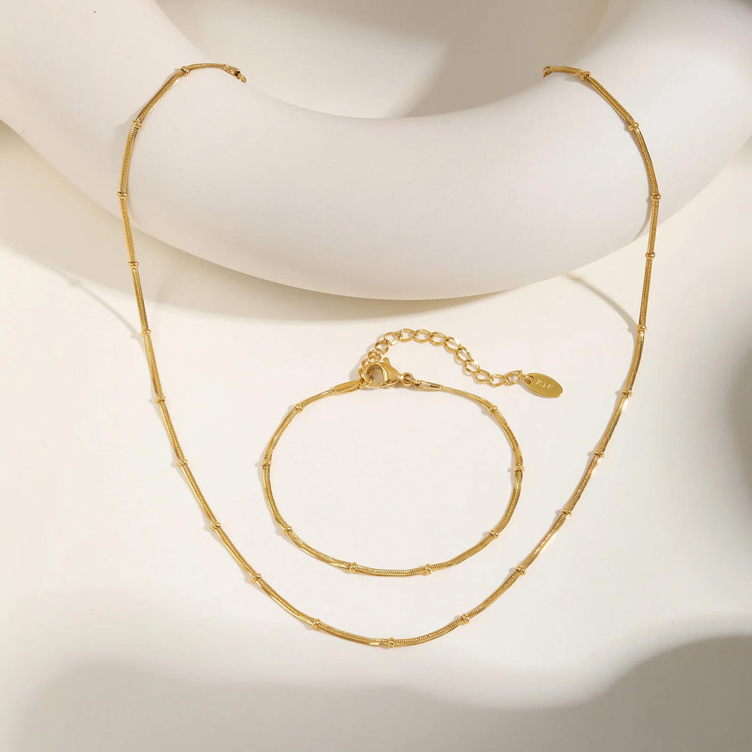 Serinna Snake Chain Bead Necklace