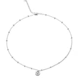 Personalized Lunar Initial Disc Necklace