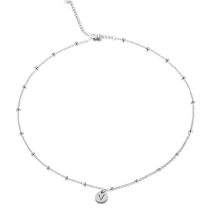 Personalized Lunar Initial Disc Necklace