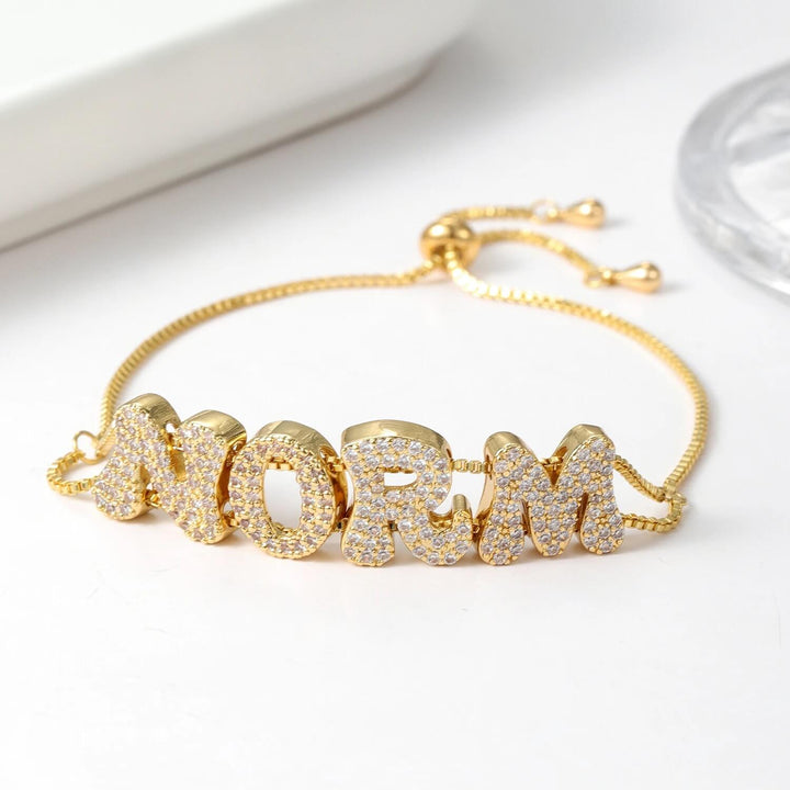 Personalized Bria Bubble Initial Bracelet