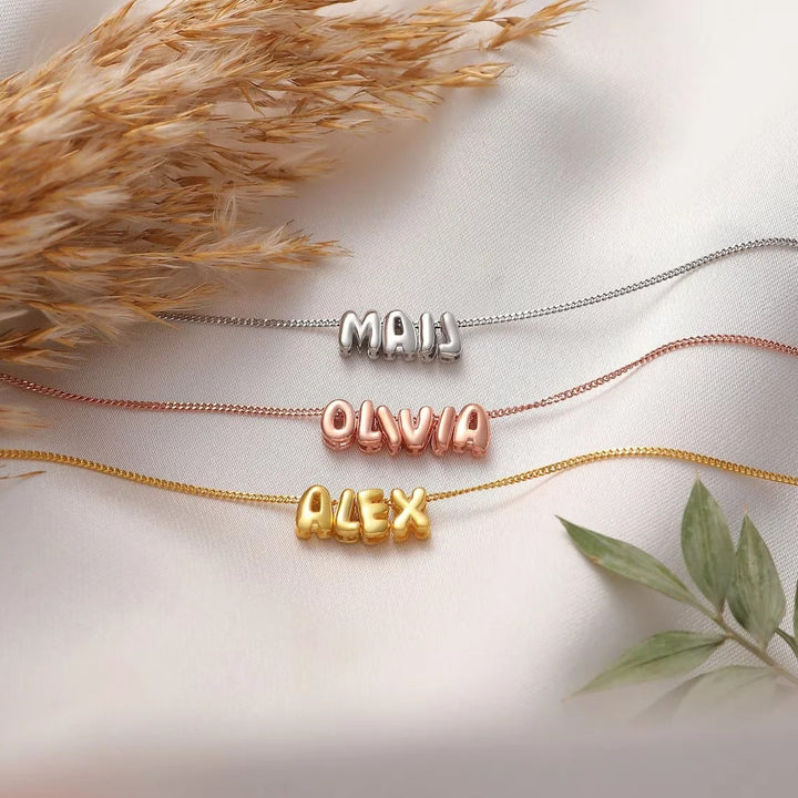 Personalized Zelina Bubble Name Necklace