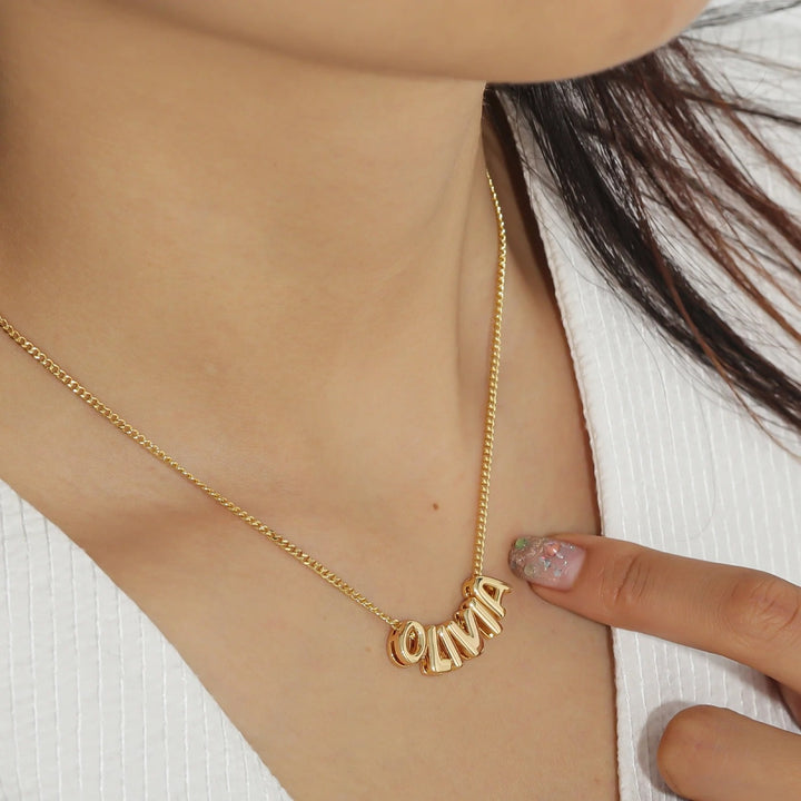 Personalized Zelina Bubble Name Necklace