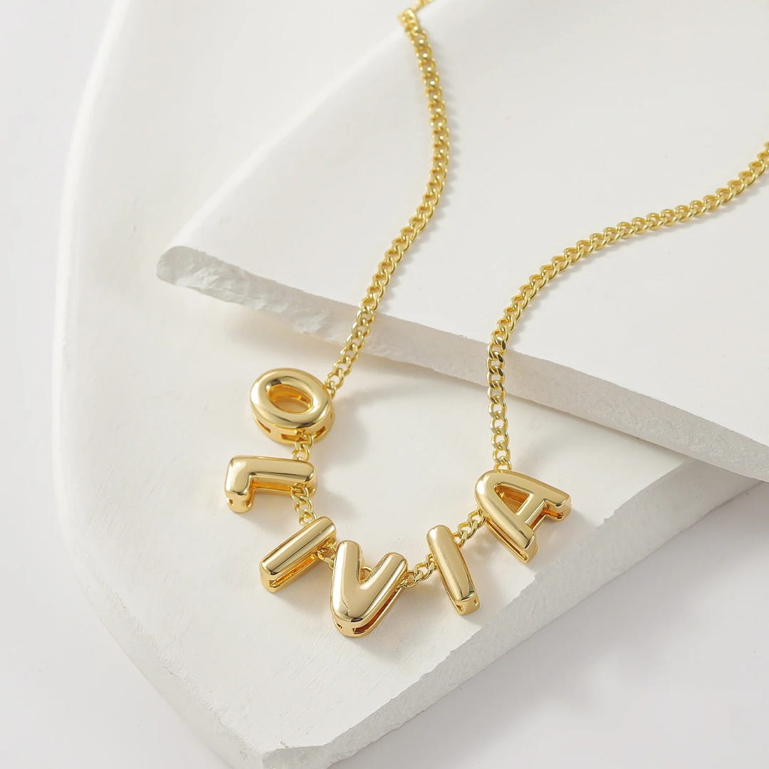 Personalized Zelina Bubble Name Necklace
