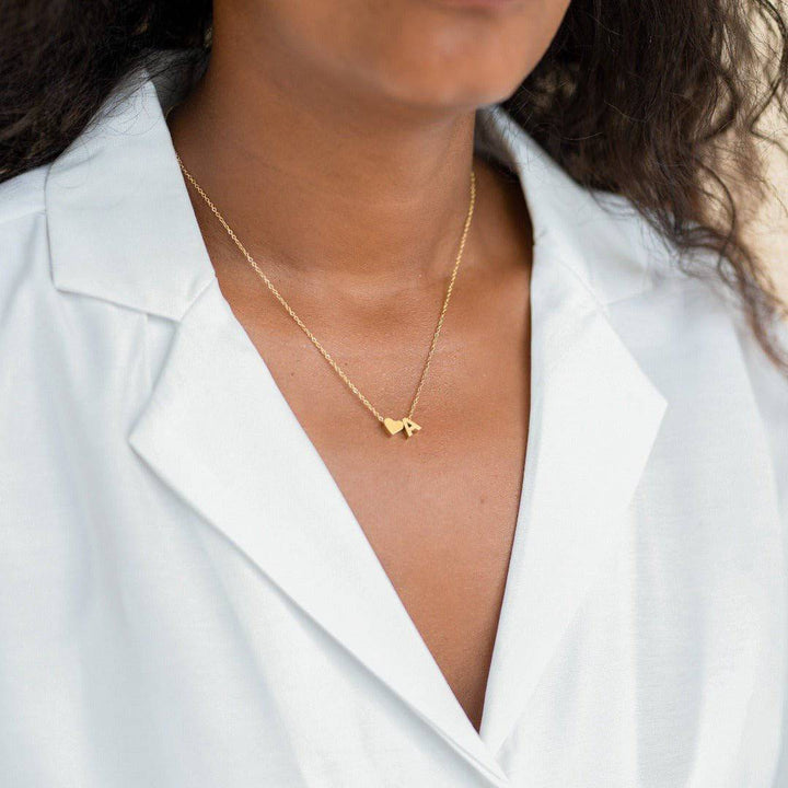 Personalized Sweet Heart Initial Necklace