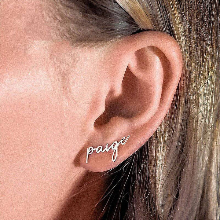 Personalized Signus Name Earrings