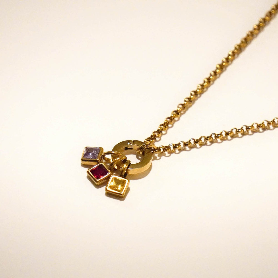 Personalized Aria Birthstone Necklace