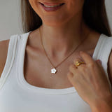 Personalized Five Leaf Clover Initial Necklace