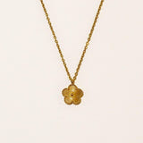 Personalized Five Leaf Clover Initial Necklace