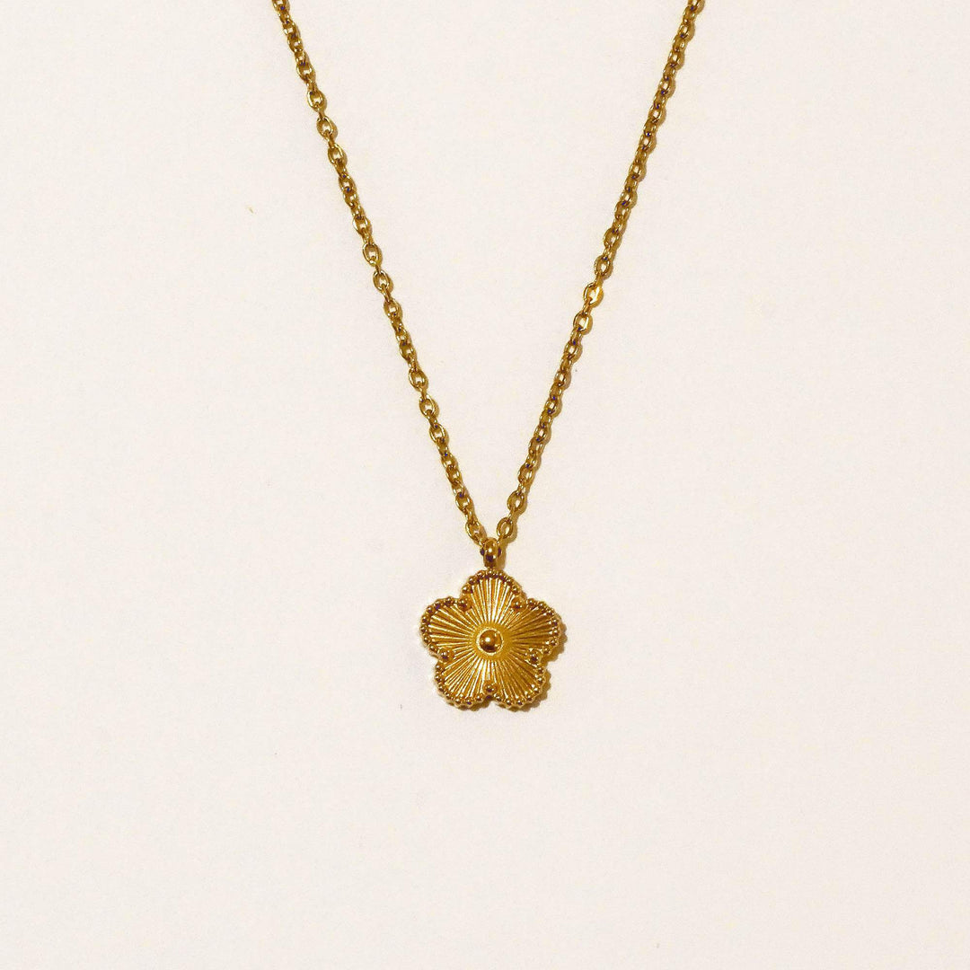 Personalized Five Leaf Clover Initial Necklace