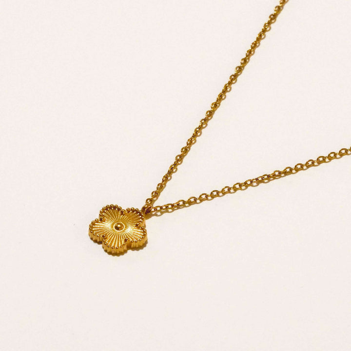 Personalized Five Leaf Clover Initial Necklace