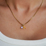 Personalized Kaia Birthstone Initial Necklace