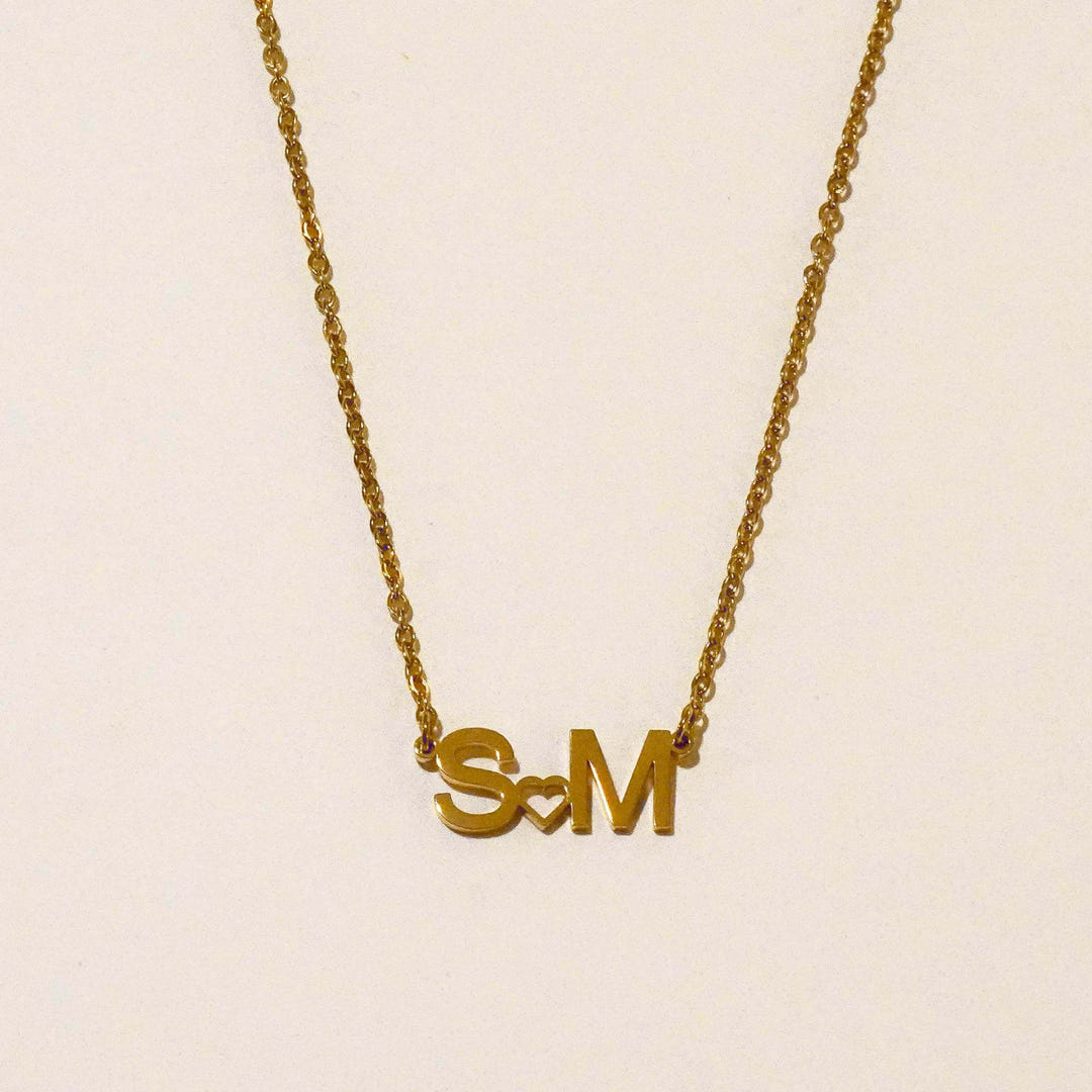 Personalized Kara Heart Initial Necklace