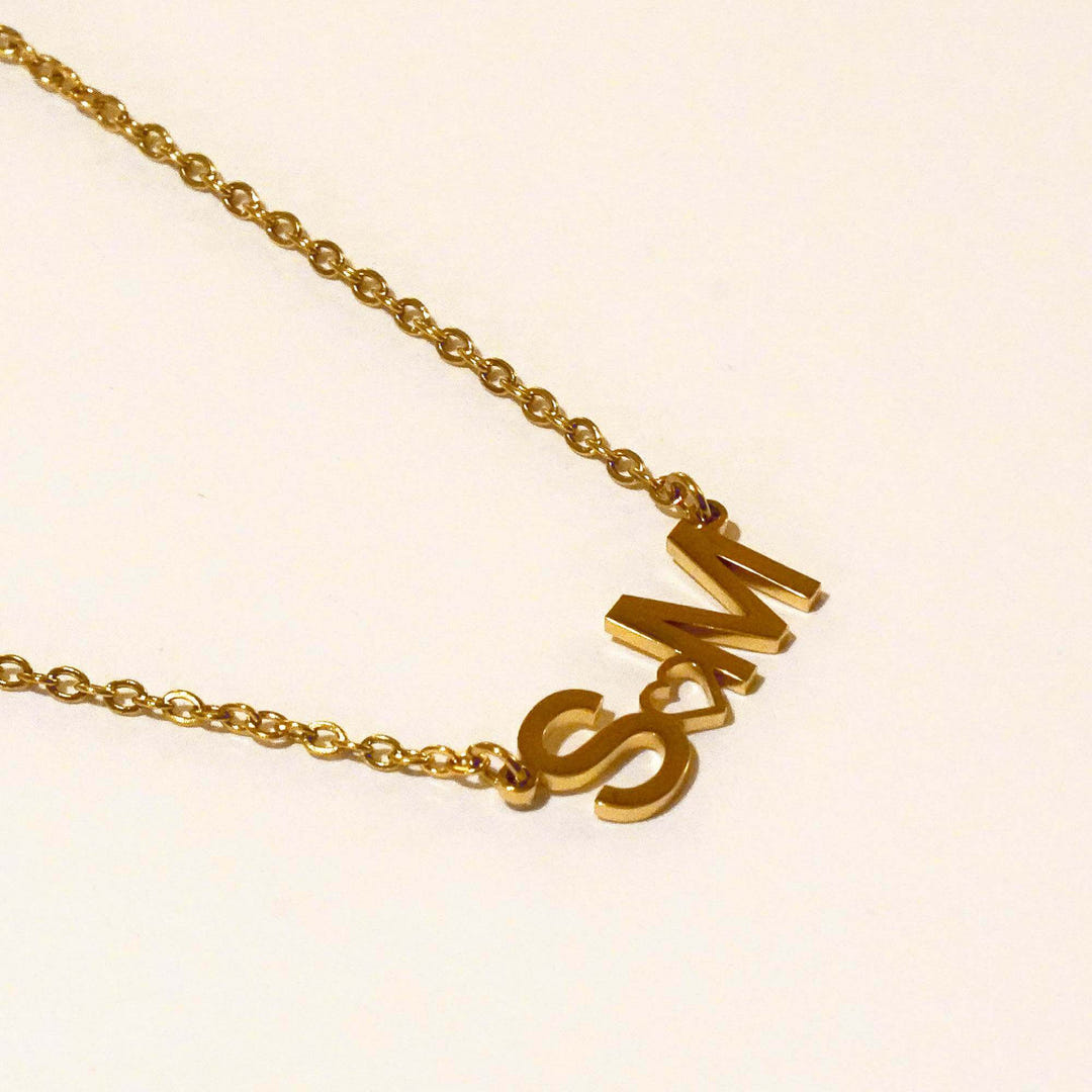 Personalized Kara Heart Initial Necklace
