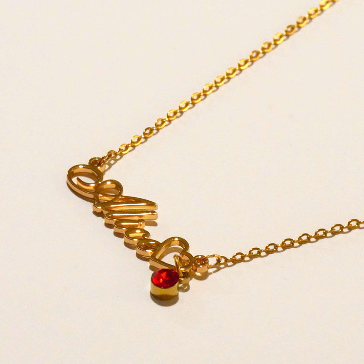 Personalized Nancy Birthstone Name Necklace