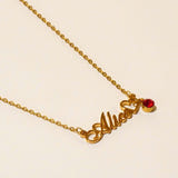 Personalized Nancy Birthstone Name Necklace