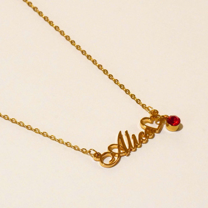 Personalized Nancy Birthstone Name Necklace