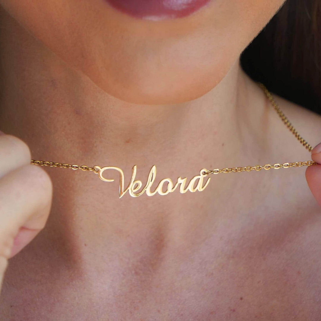 Personalized Ruby Name Necklace