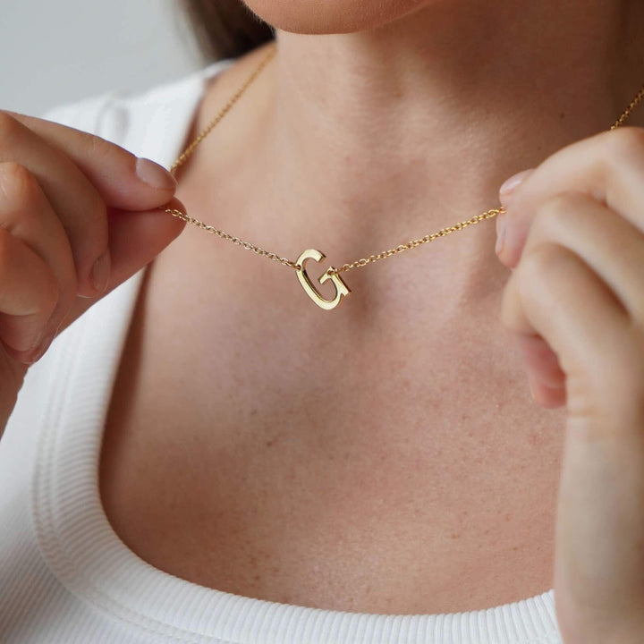 Personalized Sutton Side Initial Necklace