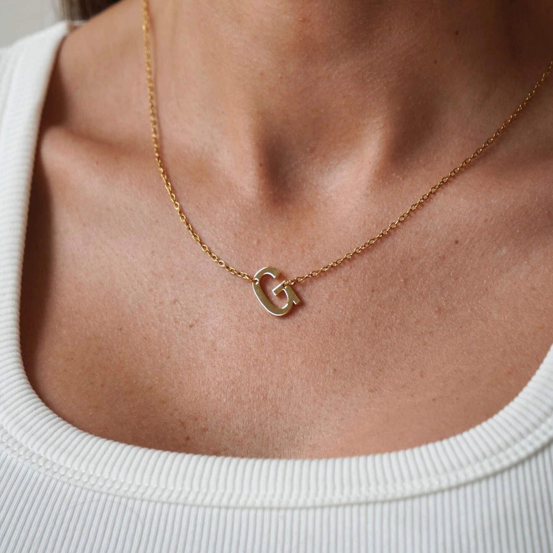 Personalized Sutton Side Initial Necklace