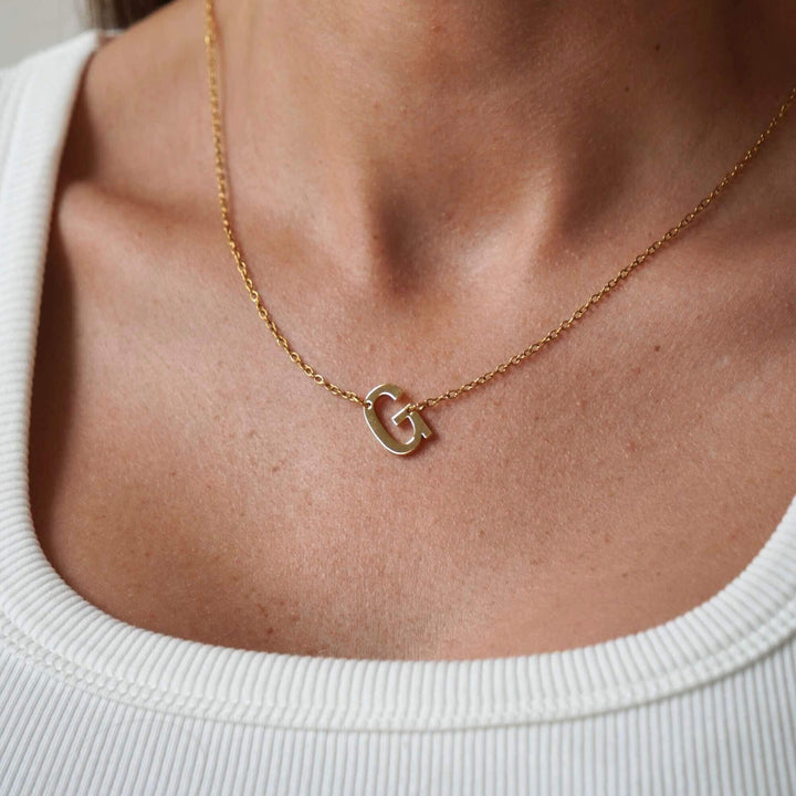 Personalized Sutton Side Initial Necklace