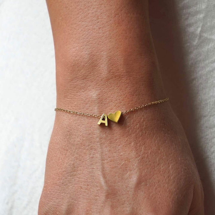 Personalized Sweet Heart Initial Bracelet