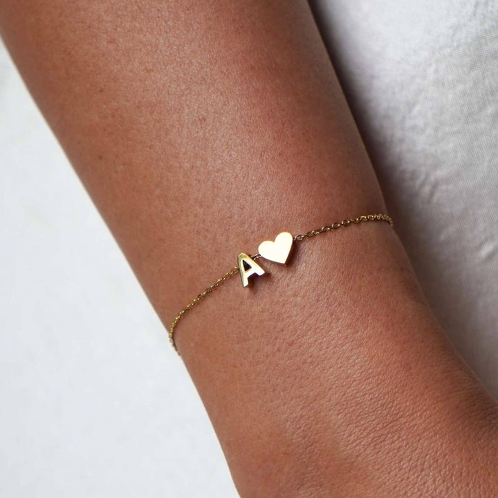 Personalized Sweet Heart Initial Bracelet