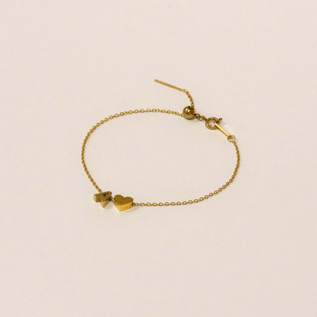 Personalized Sweet Heart Initial Bracelet