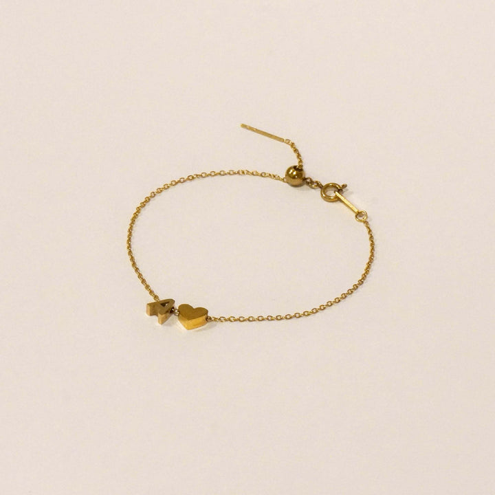 Personalized Sweet Heart Initial Bracelet