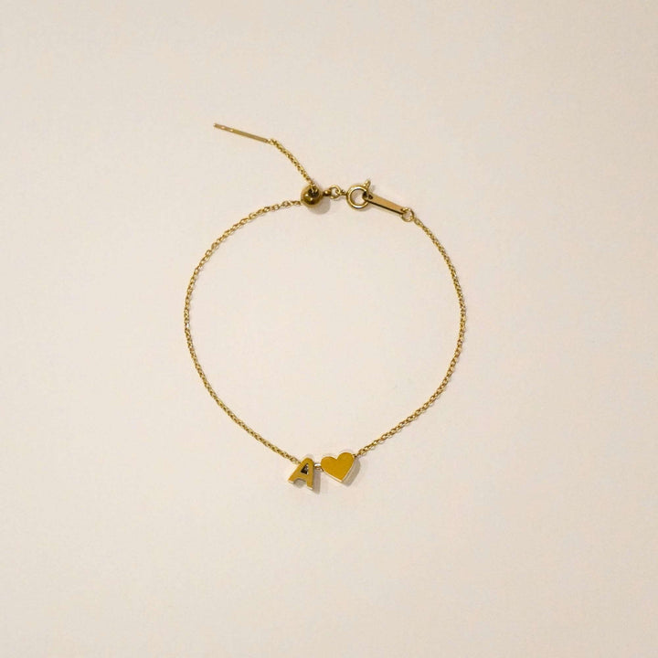 Personalized Sweet Heart Initial Bracelet