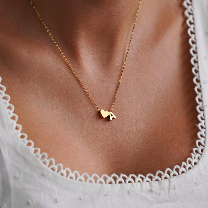 Personalized Sweet Heart Initial Necklace