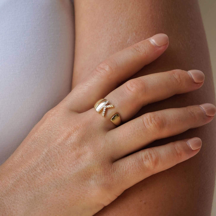 Personalized Chunky Rainbow Initial Ring