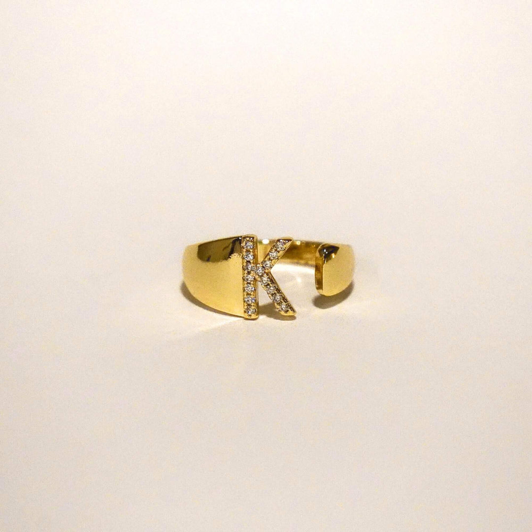 Personalized Chunky Rainbow Initial Ring